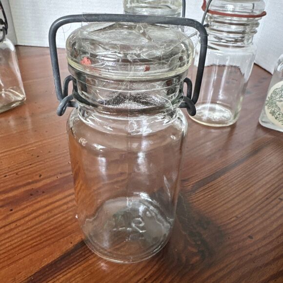 Lot Of 5 Vintage Glass Canning Jars Metal Bales 8 0z - Picture 11 of 16